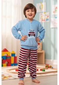 Resim Aydoğan Erkek Çocuk Kadife Pijama Takımı 1664 Mavi01 Mavi01 