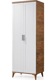 Resim GuneyStore Paris 2 Kapaklı Komple MDF Atlantik Çam-Beyaz Gardırop 