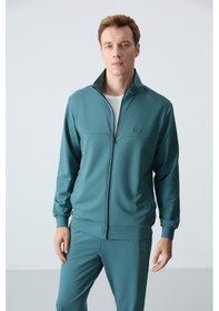 Resim Tommy Life Orman Yeşili Pamuklu Kalın Yumuşak Dokulu Comfort Fit Basic Erkek Eşofman Takım - 85260 Yeşil 
