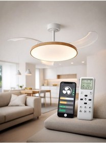 Resim Orbus Vl10 Akıllı Ledli Tavan Vantilatörü - Açılır Kapanır Kanat, Uzaktan Kumanda Ve App Desteği Çok Renkli 