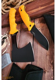 Resim Outdoor Balta Bıçak 2li Set Kamp Baltası Bıçağı Nacak Budama Baltası 