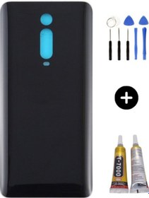 Resim Xiaomi Mi 9t Uyumlu Arka Pil Kapağı Siyah + Montaj Seti Çok Renkli 