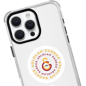Resim Galatasaray Magsafe Aslolan Şeffaf Telefon Kılıfı - iPhone 15 Pro Max 