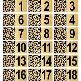 Resim Özarslan Dizayn Metal Kapı Masa Dolap Posta Kutusu Numarası 7X14 cm Altın Renk (1…18) 