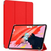 Resim Apple Ipad Pro 12.9'' 2021 5. Nesil Kılıf (a2378-a2461-a2379-a2462) Slim Translucent Back Smart Cover Kırmızı Microsonic