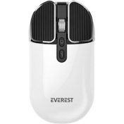 Resim Everest Sm-620 2in1 Bluetooth 2,4ghz Şarjlı Beyaz Sessiz Mouse 