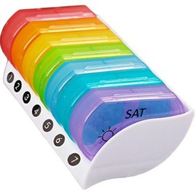 Resim Vkemall Renkli 7 Günlük Taşınabilir Hap Organizer - Nem Geçirmez Ve Tarih Yazılı 