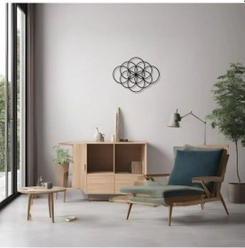 Resim Metal Dekor Halkalar Circles Metal Duvar Tablosu Mandala 