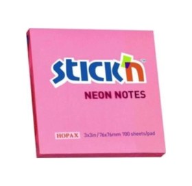 Resim Stickn 76x76 Neon Pembe 100 Yaprak Yapışkanlı Not Kağıdı Diğer 