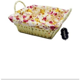 Resim Hasırlı Bezli Ekmek Sepeti Kare Renkli Royaleks-8823 Çok Renkli 