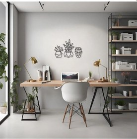 Resim Dekoratif Metal Sanatı Sukulent Succulent Metal Duvar Tablosu Doğal 