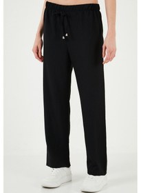 Resim Lela Relaxed Fit Bol Paça Bayan Pantolon 5865826 Siyah 