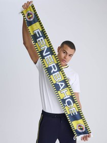 Resim Fenerbahçe Sarı Lacivert Çubuklu Unisex Şal - Sarı / Standart 