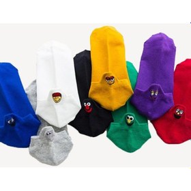 Resim Bonbonetti Bonbonetti Unisex Emoji Desenli Renli 6 Li Patik Çorap Çok Renkli 