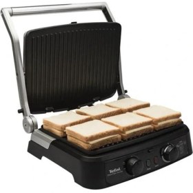 Resim Tefal Zaman Ayarlı 6 Dilim Kapasiteli Döküm Plaka 5 Isı Kademeli 2000 W Tost Makinesi, Inox 