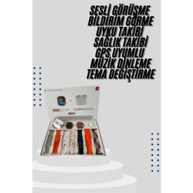 Resim Esplendor 9 Ultra Akıllı Saat 49MM 2inç Ekran 7 Kordonlu ve Bluetooth Kulaklık - URN8547-9484 
