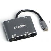 Resim Dark Dk Ac U31xhdv Usb 3 1 Type C' Den 4k Uhd Hdmı & Vga Dönüştür 