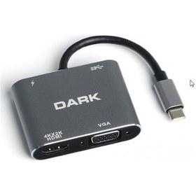 Resim Dark Dk Ac U31xhdv Usb 3 1 Type C' Den 4k Uhd Hdmı & Vga Dönüştür 