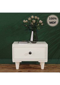 Resim Zambak Mdf Ayaklı Tasarım Komodin Aytaşı 
