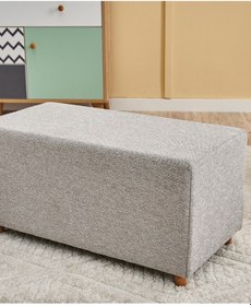 Resim Favora Genma Ahşap Ayaklı Puf - Bej Bej 