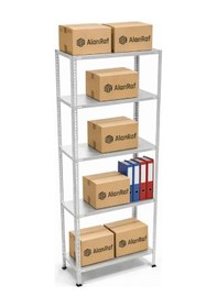 Resim 5 Katlı Galvaniz Çelik Raf - Depo, Arşiv, Kiler, Dosya, Market Rafı 31x93 Cm-250 Cm-0.70 Mm 