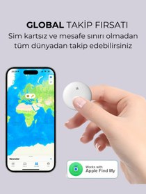 Resim HBB-K Wireless Airtag Akıllı Takip Cihazı Beyaz (Sadece iPhone Uyumlu) 
