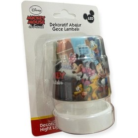 Resim Nisa Luce Lisanslı Led Mini Abajur Mickey Mouse 2x1,5 Ledli Pilli Gece Lambası 