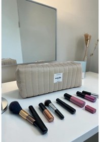 Resim Estrella Paris Seul Dy-son Airwrap Ve Tüm Saç Şekillendiriciler İçin Xl Boy Çanta Seyahat Çantası Mürdüm Bej 