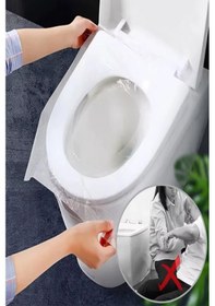 Resim Klozet Kapak Örtüsü Pratik Kullanımlı Hijyenik Klozet Kapağı Poşeti Lazımlık Tuvalet Örtüsü 10'lu 