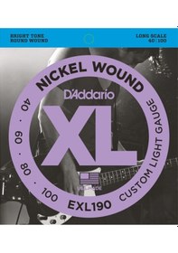 Resim D'addario Exl190 Nickel Wound Bass. Custom Light. 40-100. Long Sc 