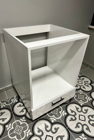 Resim Dekomonte Ankastre Dolabı Ayaklı Ankastre Modül Dolap Fırın Ocak Dolabı Siyah KulpluAyarlı 