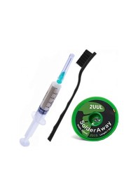 Resim 2uul Solder Away Lehim Sökme Fitil Telefon Anakart Ic Bga Cpu Nand Değiştirme Aracı Seti 