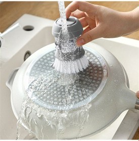 Resim Innoshop Soap Dispenser Kitchen Brush Sıvı Deterjan Hazneli Bulaşık Fırçası ve Stand Gri 