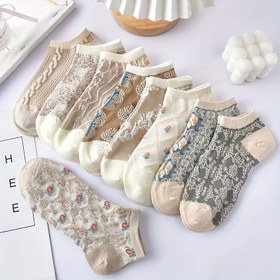 Resim 9 Çift Vintaj Mahkeme Stili Kadın Ayak Çorapları, Solunabilir, Yumuşak, Hafif 295g/m² Kumaş, Polyester Örgü ile Elastan, Makine Yıkamalı, Günlük Giyim İçin 