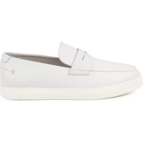 Resim Libero L5876 Bembeyaz Hakiki Deri Ultra Hafif Eva Tabanlı Erkek Loafer Slip-On Ayakkabı 