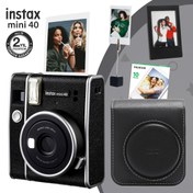 Resim Fujifilm Instax Mini 40 Fotoğraf Makinesi 10'lu Film Deri Kılıf Çerçeve ve Kıskaçlı Foto Stand Fujifilm