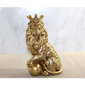 Resim Polyester Dekoratif Taçlı Aslan Figürü Alk2574 - 9094839523572ynt 