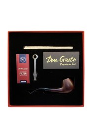Resim Don Gusto Atomic German 9mm Gül Ağacı Pipo Seti – Vişne Bordo 