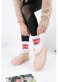 Resim Muggo Frosty Kadın Kürklü Yağmur Ve Kar Botu Bej 