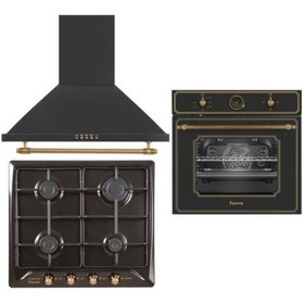 Resim Ferre Rustik 4004 - S R640 CE - RST 600 Siyah Ankastre Set 