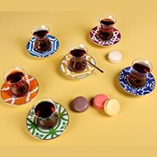 Resim Porland Morocco Karma Renk Karışık Çay Bardak Seti 6'lı 