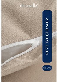 Resim Micro Fermuarlı Yastık Alezi Sıvı Geçirmez 4 Lü Set Yastık Koruyucu 50x70 Bej 