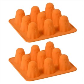 Resim Xiaaokeji Cadılar Bayramı İçin 2'li 9'lu Ghost Silikon Kalıplar 9+ 