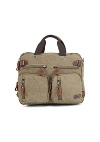 Resim Kanvas Kumaş , Çok Fonksiyon, Tek Şıklık 15,6 İnç Laptop Bölmeli Hem El Hem Omuz Hem Sırt Çantası Haki-1470 Haki 