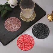 Resim 6 Adet Patlama Desenli Plastik Bardak Altlığı, Ev ve Restoran Yemek Dekoru için Isıya Dayanıklı Masa Matları, Bayramlık Banket Bardak Tutucular 