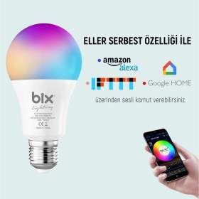 Resim Sl-02 Aura Çok Renkli 11W Rgb Wifi-Bluetooth Uzaktan Kontrollü Akıllı Ampul 