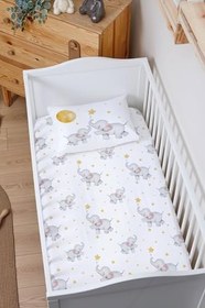 Resim Organik Bebek Boy Lastikli Çarşaf Seti - Hayalperest Fil 80 x 140 