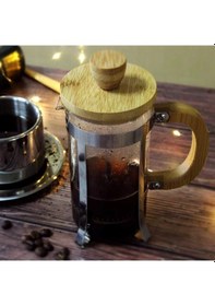 Resim Buğz Ahşap Detaylı 350 Ml Cam French Press 
