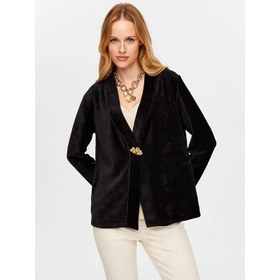 Resim Faik Sönmez Metal Aksesuar Detaylı Şönil Kadın Hırka W26HRK004 (UW26HRK004) 