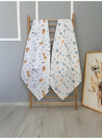 Resim % 100 Pamuk Müslin Kundak 2 Adet Ar08 
